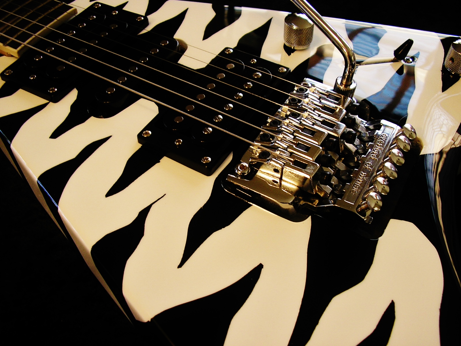 Zebra Paint Graphic Custom Guitar Works